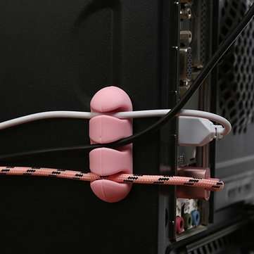 2Pcs Self-adhesive Data Cable Line Organizer Clip 3 Slot Silicone Wire Cable Holder Cable Management