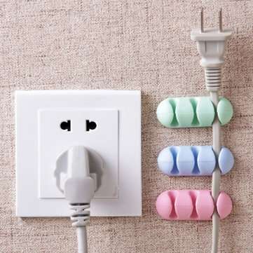 2Pcs Self-adhesive Data Cable Line Organizer Clip 3 Slot Silicone Wire Cable Holder Cable Management