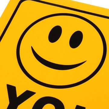2Pcs SMILE YOU`RE ON CAMERA Warning Security Yellow Sign CCTV Video Surveillance Camera Sticker 28x1