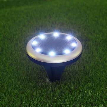2Pcs Soalr Garden Light Lawn Lamp Outdoor Disk Light Lawn Lights Garden Pathway Decoration Waterproo
