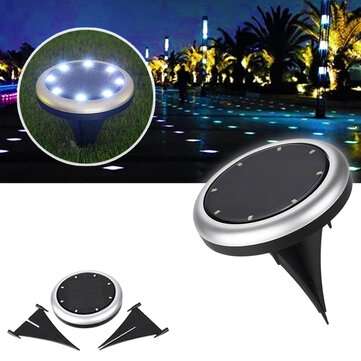 2Pcs Soalr Garden Light Lawn Lamp Outdoor Disk Light Lawn Lights Garden Pathway Decoration Waterproo