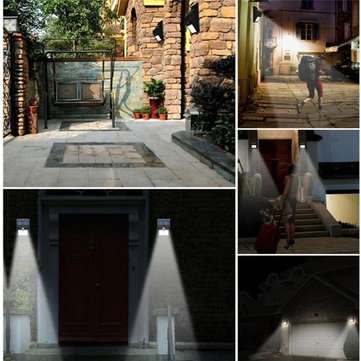 2pcs Solar Power 30 LED PIR Motion Sensor Wall Light Waterproof Outdoor Path Yard Garden Security La