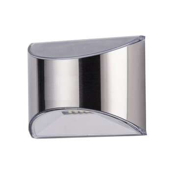 2PCS Stainless Steel LED Solar Fence Wall Light Outdoor Waterproof Step Lamp for Garden Decor