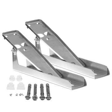 2pcs Stainless Steel Microwave Oven Shelf Rack Bracket Wall Mount Foldable Stretch (TYPE: 2)