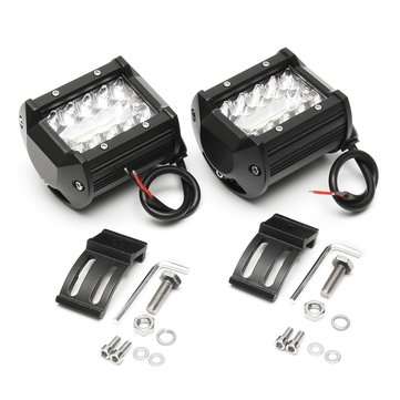 2PCS Tri Row 4Inch 60W LED Work Light Bars Combo Beam Driving Fog Lamp Pure White 6000K for Off Road
