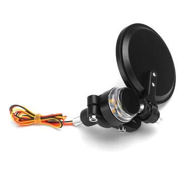 2pcs Universal 7/8`` Bar End Motorcycle Bike Rearview Side Mirrors Round