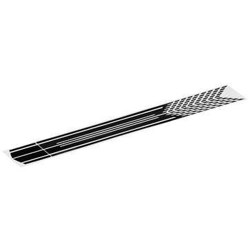 2Pcs Universal Car Body Side Door Stripe Stickers Graphic Vinyl Decals Decor DIY (COLOR.: BLACK)