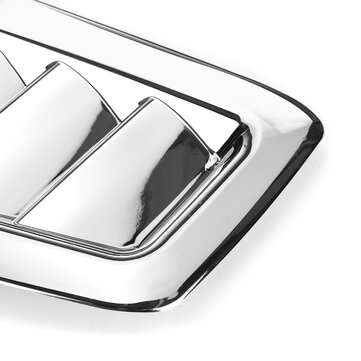 2Pcs Universal Car ABS Plastic RS Style Bonnet Vents Chrome Silver With Free Tape
