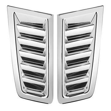 2Pcs Universal Car ABS Plastic RS Style Bonnet Vents Chrome Silver With Free Tape
