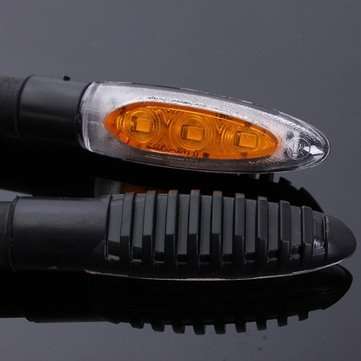 2pcs Universal Motorcycle 3 LED Turn Signal Indicator Amber Light