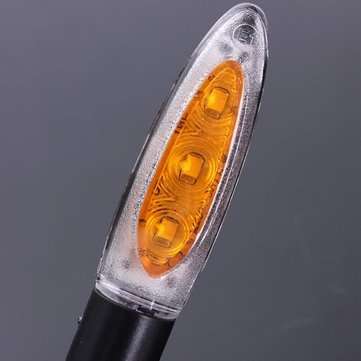 2pcs Universal Motorcycle 3 LED Turn Signal Indicator Amber Light