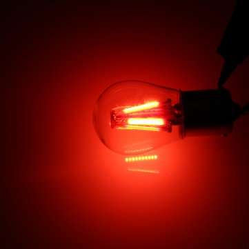 2PCS Upgraded 1157 BAY15D 21/5W Red 4 Filament COB LED Stop Brake Lights Bulb Parking Turn Lamp 450L