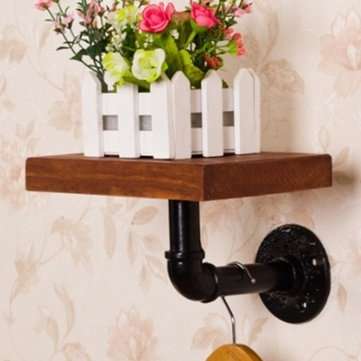 2Pcs Vintage Country Style Pipe Shelf Bracket Stand Holder for Industrial Steampunk DIY Home Decor