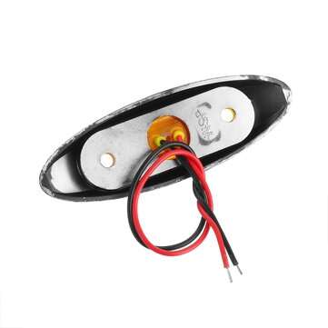 2Pcs Yellow 3LED 24V Side Marker Indicator Light Clearance Lamp Truck Trailer Lorry Van