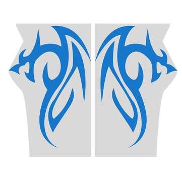 2x Car Truck Autos Body Decal Vinyl Graphics Stickers Hood Decals Tribal  LIB (COLOR: BLUE)