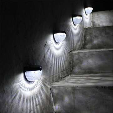 2X Waterproof Outdoor 6 LED Solar Panel Semi-Sphere Fence Garde... (LIGHT: WARMLIGHT | COLOR: WHITE)