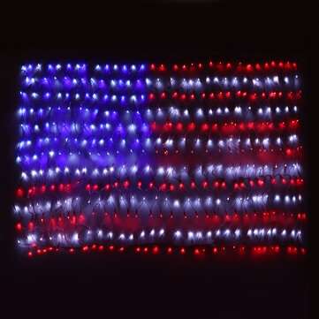 2x1m 420LED American Flag LED Net Light 8 Modes Waterproof Christmas String Lamp for Garden Outdoor