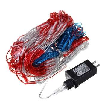 2x1m 420LED American Flag LED Net Light 8 Modes Waterproof Christmas String Lamp for Garden Outdoor