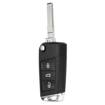 3 Buttons Flip Remote Key Fob Case Shell Battery For VW Golf MK7 2002-2006