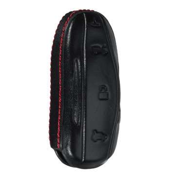 3 Buttons PU Leather Remote Key Case Cover Holder For Tesla Model S