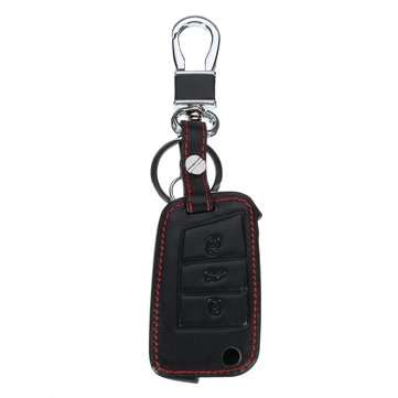 3 Buttons PU Leather Key Case Cover For Skoda Octavia Fabia Superb Yeti Rapid