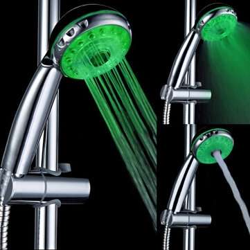 3 Color Temperature Sensor Control LED Shower Head