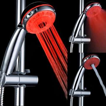 3 Color Temperature Sensor Control LED Shower Head