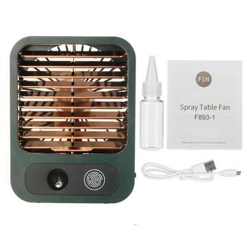 3 Gears Mini Spray Humidification Fan Portable Summer Handheld/Desktop Fan Cooler ... (COLOR: GREEN)