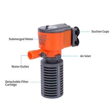 3 IN 1 3/5W Aquarium Water Pump Submersible Fish Tank Tropical Marine Filter (POWER: 3W)