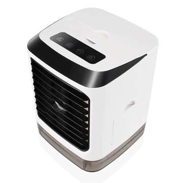 3 in 1 480ml White Mini Portable USB Air Cooler Humidifier Purifier Cleaner 4 Gears LED Light Person