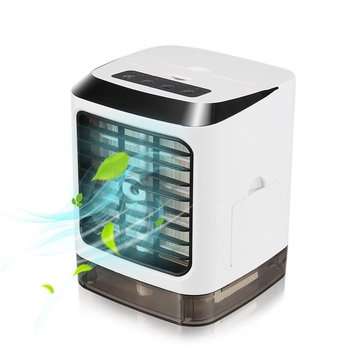 3 in 1 480ml White Mini Portable USB Air Cooler Humidifier Purifier Cleaner 4 Gears LED Light Person