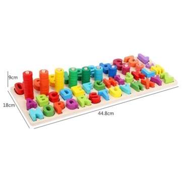 3 in 1 Arithmetic Digital Shape Logarithmic Board Letter Blocks Kid`s Child`s Early Edu... (TYPE: C)