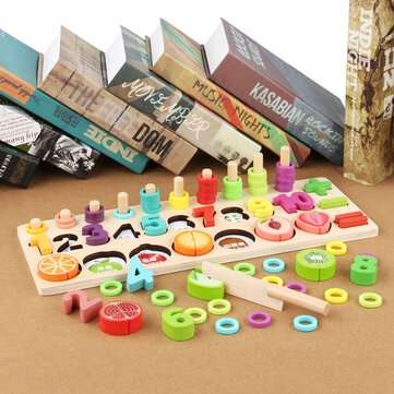 3 in 1 Building Blocks Wooden Intelligent Development Shape Cognition Jigsaw Puzzle Early Education