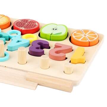 3 in 1 Building Blocks Wooden Intelligent Development Shape Cognition Jigsaw Puzzle Early Education