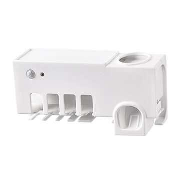 3 in 1 Automatic Toothpaste Dispenser UV Toothbrush Sterilizer USB Charged Wall Mount Toothbrush Hol