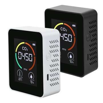 3 In 1 CO2 Air Monitor Carbon Dioxide Sensor Detector LCD Digital Display 5000PPM ... (COLOR: WHITE)