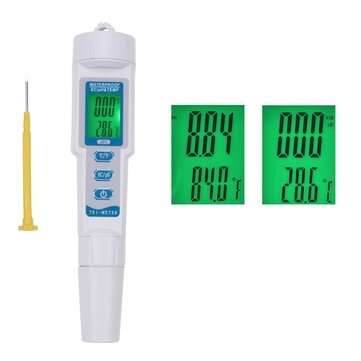 3 in 1 PH-983 EC PH Water Quality Tester Pen Backlight Digital PH Meter Probe for Aquarium Swimming