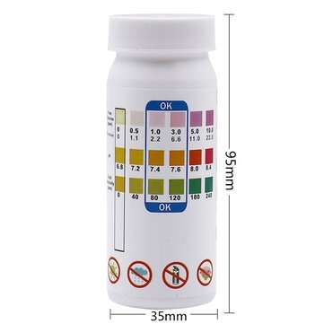 3 in 1 Swimming Pool Test Paper Residual Chlorine PH Value Alkalinity Hardness Test Strip A Bottle O