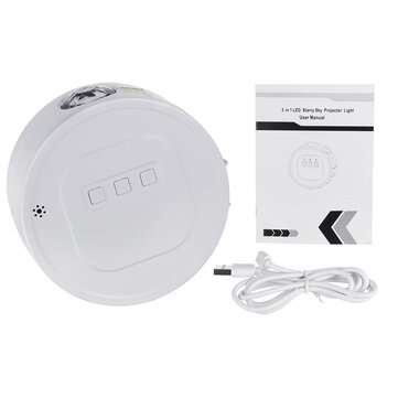 3 In 1 USB LED Galaxy Starry Night Light Sky Projector Ocean Wa... (COLOR: WHITE(SOUNDCONTROLSTYLE))