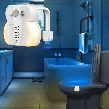 3 in 1 Toilet UV Night Light 16 Colors Changeable LED UV Toilet Bowl LED Luminaria Lamp Motion Senso