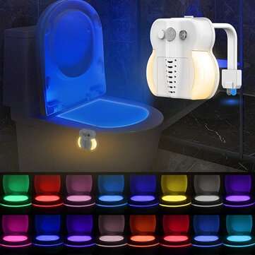 3 in 1 Toilet UV Night Light 16 Colors Changeable LED UV Toilet Bowl LED Luminaria Lamp Motion Senso