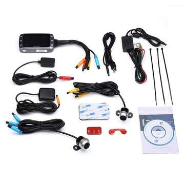 3 Inch WiFi 1080P+1080P FHD Motorcycle DVR Dual Dash Camera Front Rear View Waterproof GPS Driving V