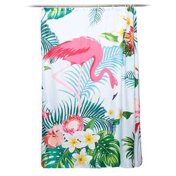 3 PCS Carpet Set Toilet Cover Bathroom Shower Curtain Sets Polyester Fabric  (NUMBER: 1)