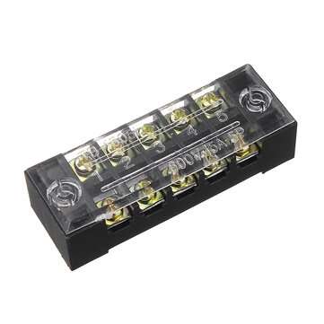 3 Pcs Dual Row 5 Position Screw Terminal Strip 600V 15A Insulated Terminal Barrier Strip