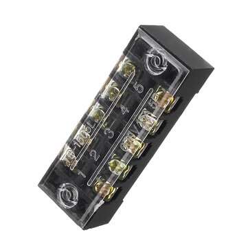3 Pcs Dual Row 5 Position Screw Terminal Strip 600V 15A Insulated Terminal Barrier Strip