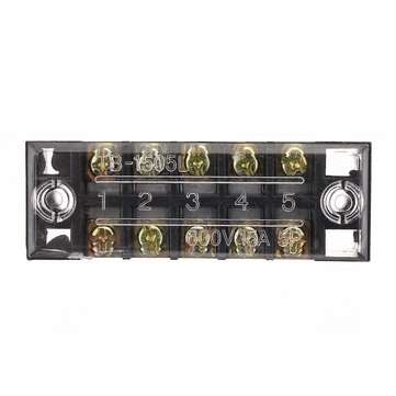 3 Pcs Dual Row 5 Position Screw Terminal Strip 600V 15A Insulated Terminal Barrier Strip