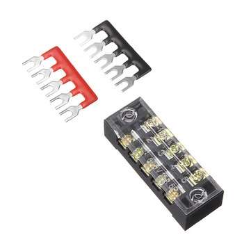 3 Pcs Dual Row 5 Position Screw Terminal Strip 600V 15A Insulated Terminal Barrier Strip