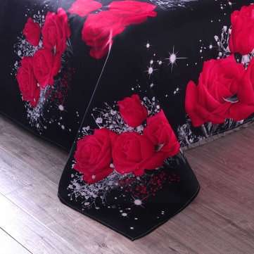 3 PCS Bedding Sets 3D Floral Rose Printing Quilt Cover Pillowcase For Full Size