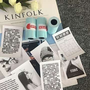 3 Rolls 57x30mm Thermal Printer Papers Self Adhesive Stickers for Paperang PeriPage Thermal Printer