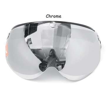 3 Snap Button Pilot-Style Universal Motorcycle Helmet Lens Shield Wind Visor (COLOR.: CHROME)